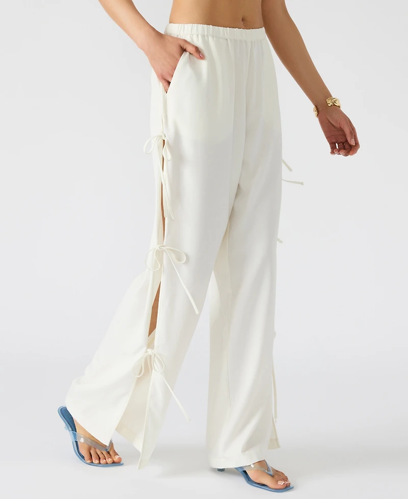 Steve Madden Women's Fia Side-Tie Wide-Leg Pants