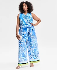 I.n.c. International Concepts Plus Printed Tie-Waist Jumpsuit, Exclusively at Macy's