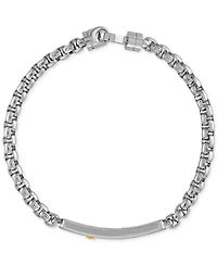 White & Black Diamond Bracelet (1/6 ct. t.w.) in Stainless Steel