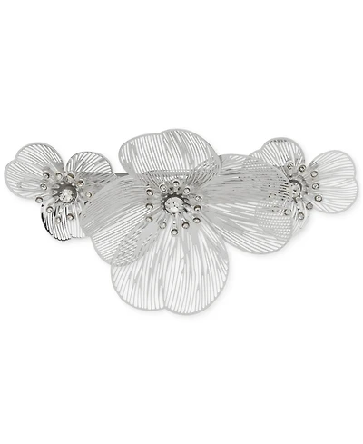 lonna & lilly Silver-Tone Crystal Flower Hair Barrette