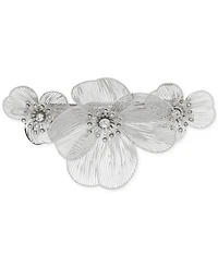 lonna & lilly Silver-Tone Crystal Flower Hair Barrette