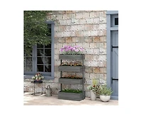 4 Tier Vertical Wooden Planter Box Raised Bed