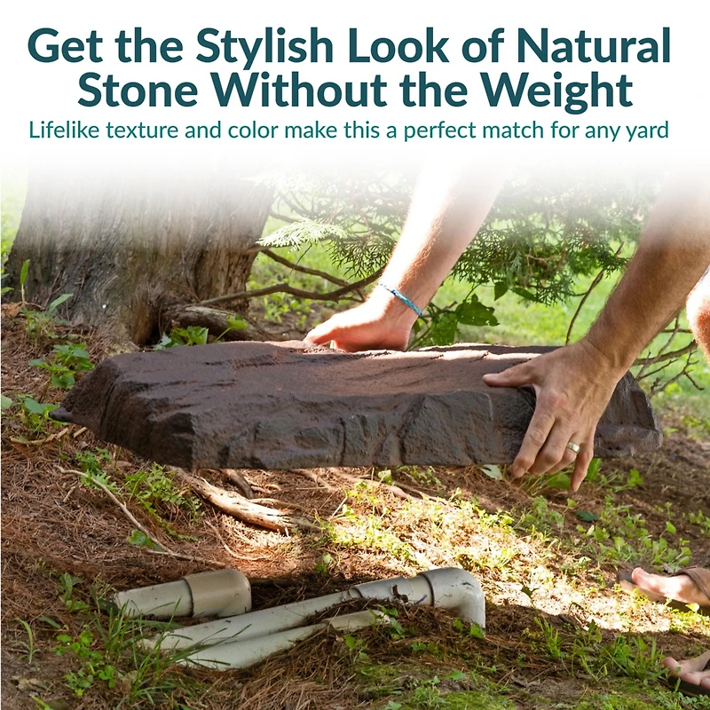Outdoor Polyresin Landscape Rock Septic Cover with Stakes