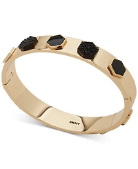 Dkny Gold-Tone Color Pave & Hexagon Bangle Bracelet