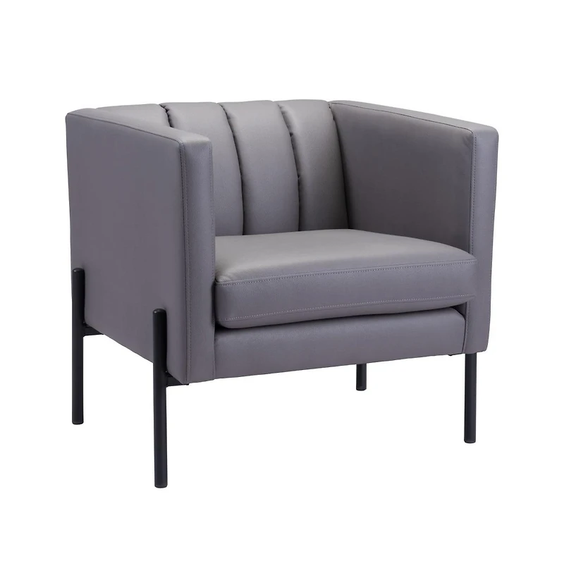 Faux Leather Club Chair for Stylish Living Room or Office Seating