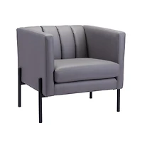 Faux Leather Club Chair for Stylish Living Room or Office Seating