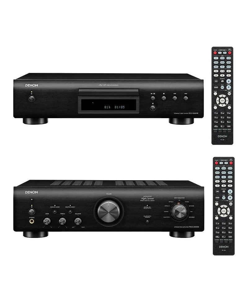 Denon Dcd-600NE Cd Player with Pma-600NE 2 Channel 70W Integrated Amplifier with Bluetooth