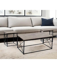 Set of Three Metal Coffee Tables for Modern Living Room Decor