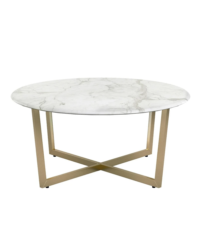 Metal Round Coffee Table for Modern Living Room or Office Decor