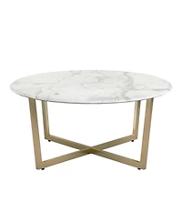 Metal Round Coffee Table for Modern Living Room or Office Decor