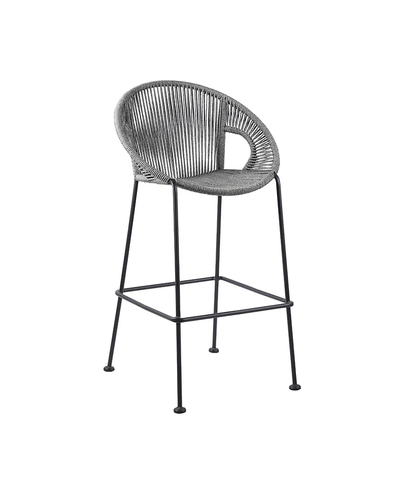 Low Back Metal Outdoor Counter Height Bar Chair with Footrest – Perfect for Patio
