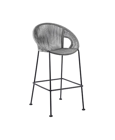 Low Back Metal Outdoor Counter Height Bar Chair with Footrest – Perfect for Patio