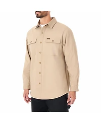 Smith's Workwear Men's Sherpa-Lined Stretch-Canvas Snap Shirt-Jacket