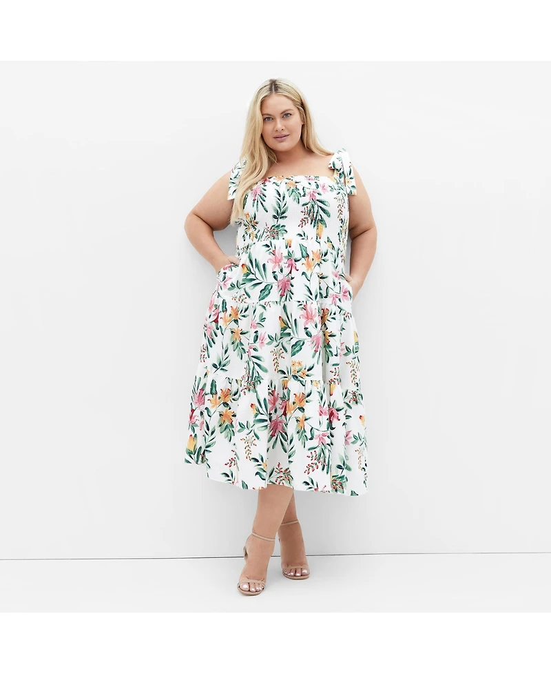 City Chic Plus Haven Print Midi Dress