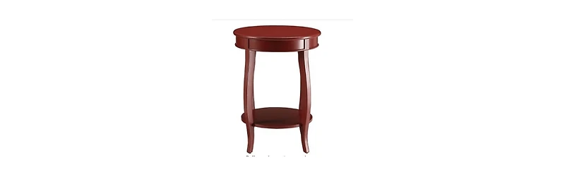 Round Solid Wood End Table with Shelf – Classic Design and Extra Storage