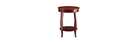 Round Solid Wood End Table with Shelf – Classic Design and Extra Storage