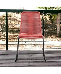 Set of Two Metal Dining Chairs – Modern Outdoor Seating for Patio & Garden