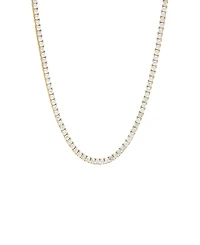 By Adina Eden Cubic Zirconia Princess Cut Tennis Necklace