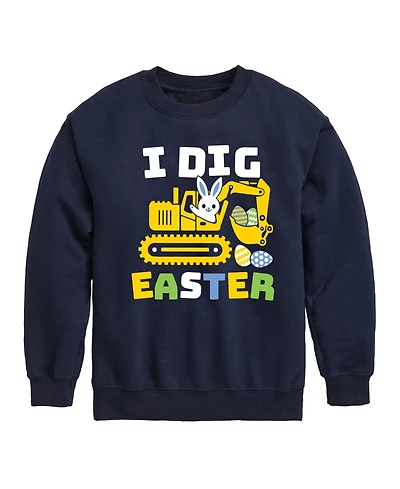 Hybrid Toddler Boys I Dig Easter Graphic Fleece Sweatshirt
