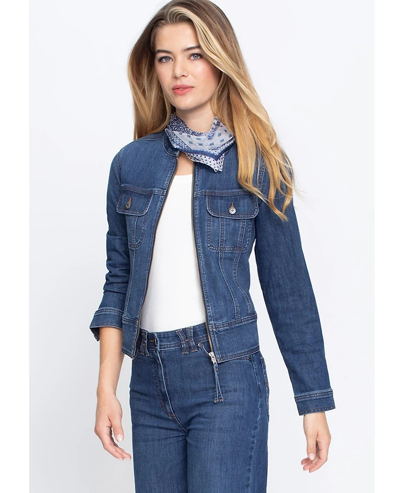 Olsen Women's Collarless Denim Jacket