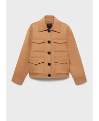 Mango Women's Pockets Detail Wool-Blend Jacket