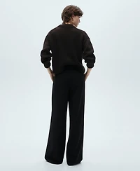 Mango Women's Buttons Detail Wide Leg Pants