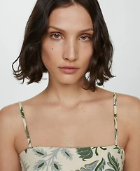 Mango Women's Printed Bow Jumpsuit