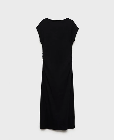 Mango Women's Gathered Sides Cotton Dress