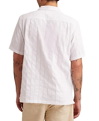 Lucky Brand Men's Short Sleeve Seersucker Button-Front Camp Shirt