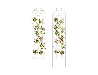2 Pack - 7-ft Galvanized Steel Outdoor Garden Trellis in Metal Finish