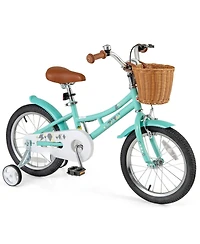 16-Inch Kids' Bike with Training Wheels and Dual Brake System, Adjustable Seat for Ages 4-8
