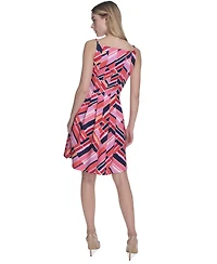 Vince Camuto Plus Printed Scuba Fit & Flare Dress