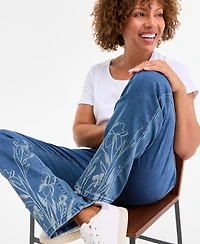Style & Co Women's Printed High-Rise Straight-Fit Jeans, Exclusively at Macy's