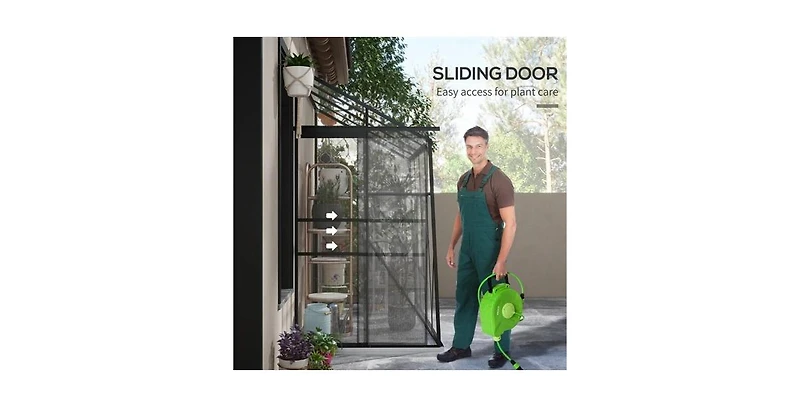 Durable Polycarbonate Lean-to Greenhouse for Outdoor Gardening