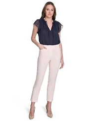 Tommy Hilfiger Women's Pinstripe Mid Rise Slim-Leg Pants