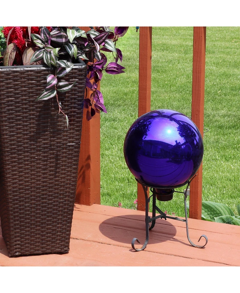 Indoor/Outdoor Reflective Mirrored Surface Garden Gazing Globe Ball with Stemmed Bottom and Rubber Cap