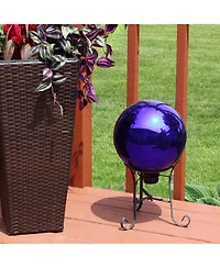 Indoor/Outdoor Reflective Mirrored Surface Garden Gazing Globe Ball with Stemmed Bottom and Rubber Cap
