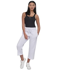 Dkny Sport Women's Studded-Logo Cropped Pants