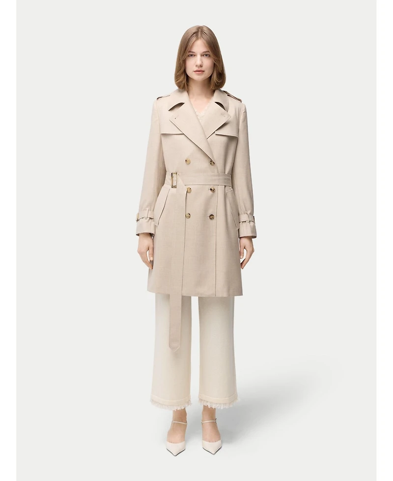 Gobi Cashmere Women's Double Breasted Cashmere Trench Coat