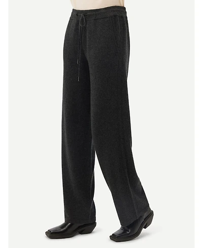 Gobi Cashmere Women's Cashmere Straight Leg Jogger With Contrast Side