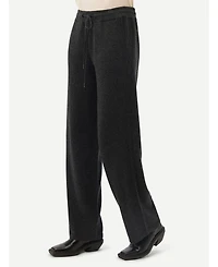 Gobi Cashmere Women's Cashmere Straight Leg Jogger With Contrast Side