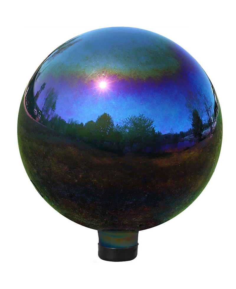 Indoor/Outdoor Reflective Mirrored Surface Garden Gazing Globe Ball with Stemmed Bottom and Rubber Cap