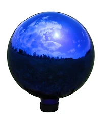 Indoor/Outdoor Reflective Mirrored Surface Garden Gazing Globe Ball with Stemmed Bottom and Rubber Cap - 10" Diameter