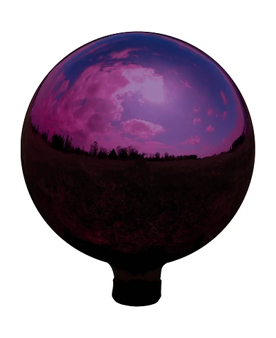 Indoor/Outdoor Reflective Mirrored Surface Garden Gazing Globe Ball with Stemmed Bottom and Rubber Cap - 10" Diameter