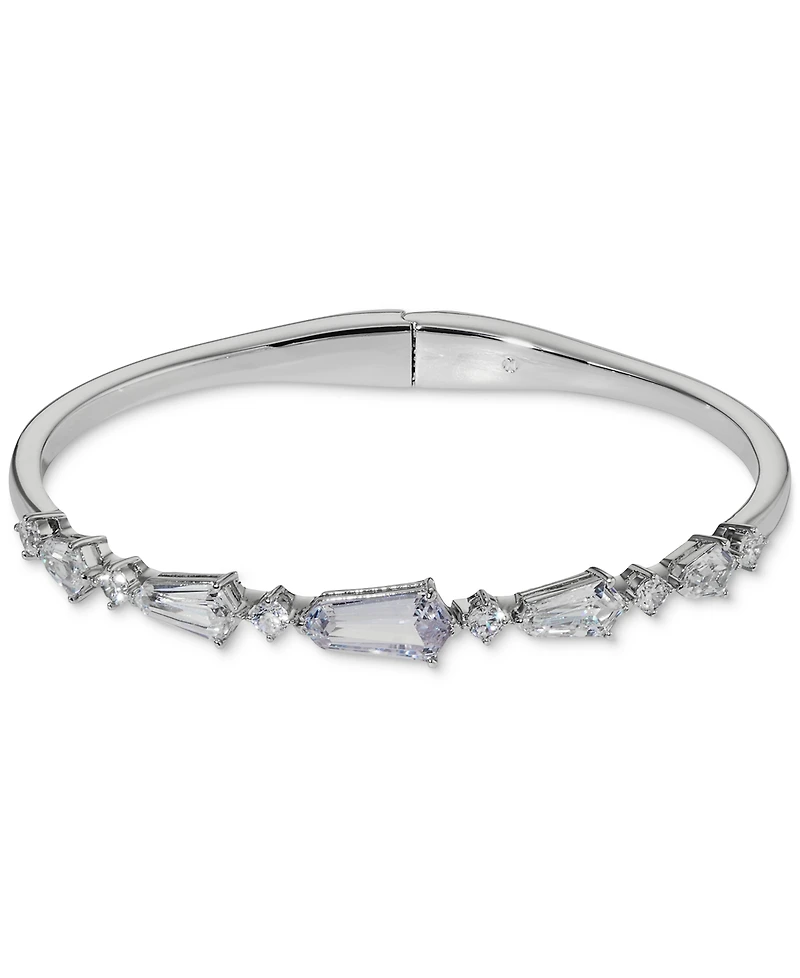 Eliot Danori Silver-Tone Cubic Zirconia Bangle Bracelet, Exclusively at Macy's