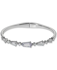 Eliot Danori Silver-Tone Cubic Zirconia Bangle Bracelet, Exclusively at Macy's
