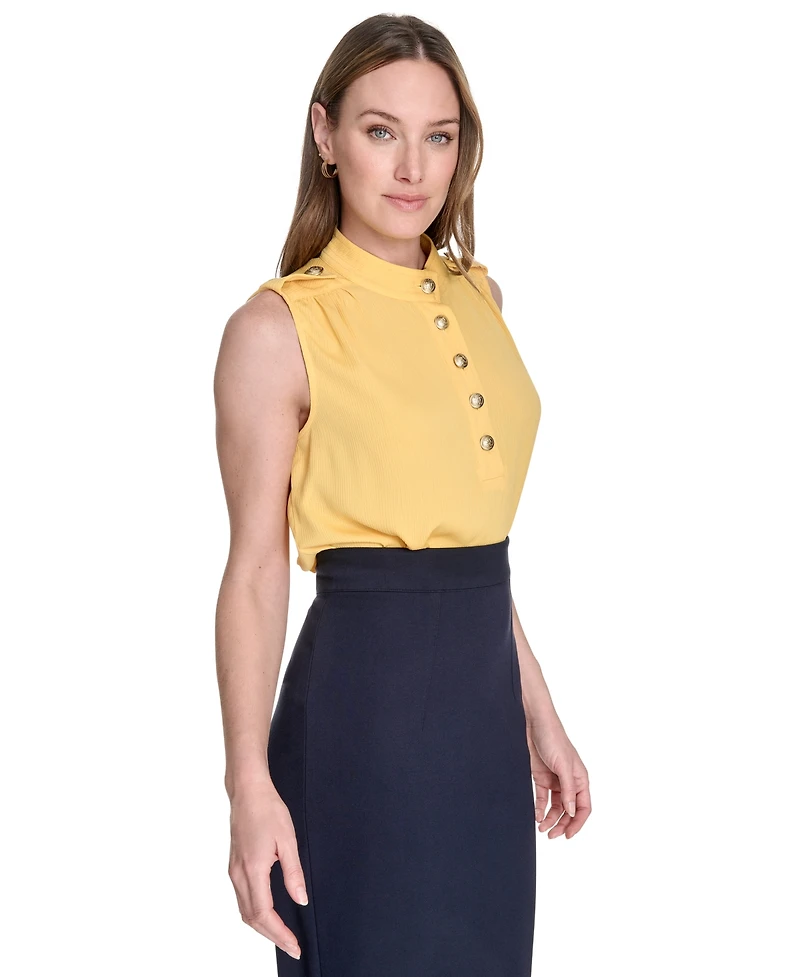 Tommy Hilfiger Women's Button-Front Epaulet Blouse