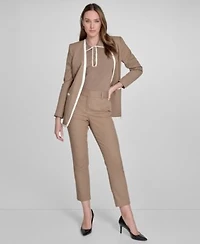 Tommy Hilfiger Womens Sleeveless Polo Shirt Open Front Blazer Ankle Pants