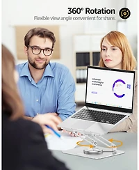 Urmust 360° Rotating Laptop Stand for Desk | Ergonomic Adjustable Aluminum Riser Holder, Fits 10-16" Laptops & Notebooks