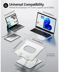 Urmust Ergonomic Laptop Stand & Adjustable Aluminum Riser | Desk Computer Holder for 10-16" Laptops (MacBook Pro/Air/Dell/Hp) | Portable Foldable Desi